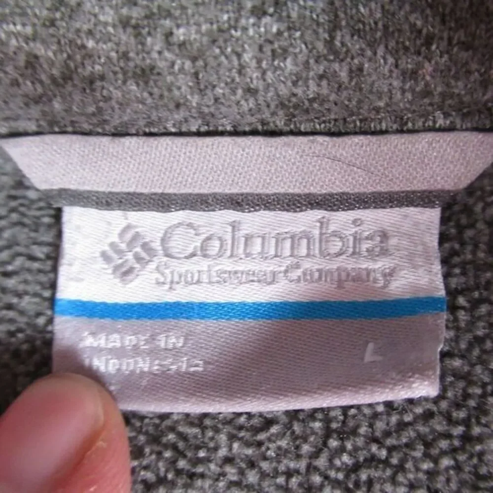 Columbia Sweater Mens Large Gray Zip Pocket 1/2 Zip Fleece Pullover Outdoor Golf